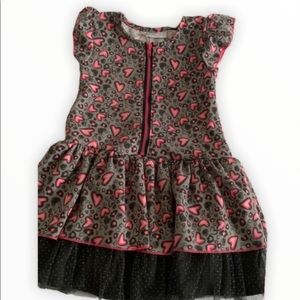Piper Baby Gray Pink Heart Tulle Dress Size 4T